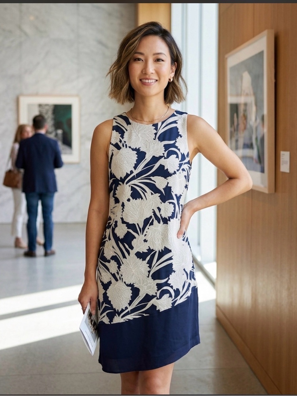 Club Monaco Quynh Blue Floral Asymmetrical Dress Size 2 Sleeveless